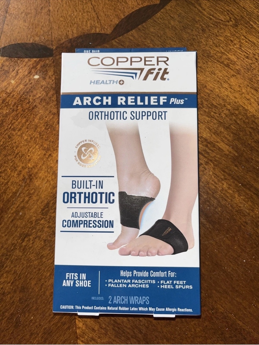 Copper Fit Health Unisex Arch Relief Plus with Built-In Orthotic Support - Black